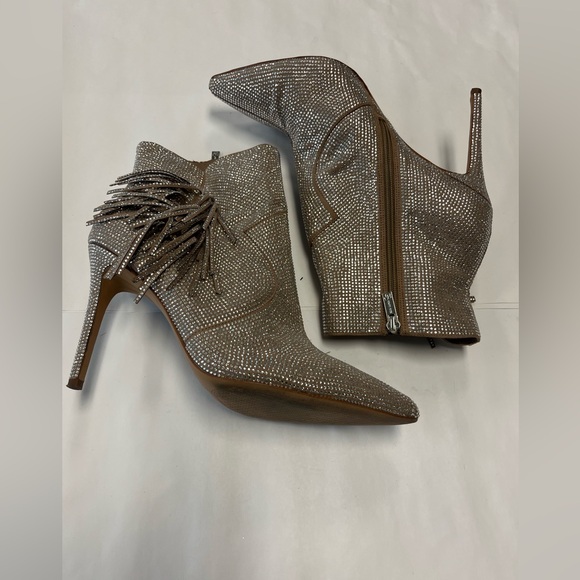 Jessica Simpson‎ Silver Rhinestone Paegye Ankle Boots Sz. 12 - Picture 4 of 8